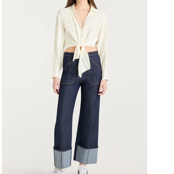 ZARA SATIN IVORY BLOUSE - Picture 3 of 15